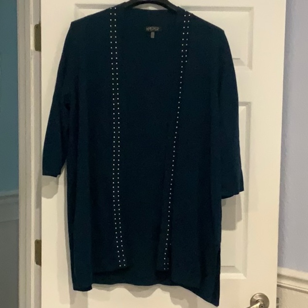 Chico's Navy Cardigan with Studded Detail